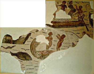 Fishermen Erotes on Fishing Boats. Baths of Sidi Mahersi. Fourth Century AD by Habib M’henni
